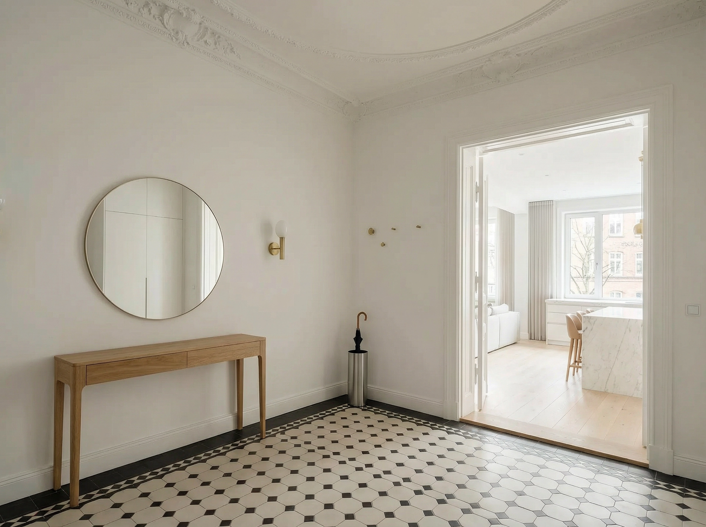 Hallway in a high-quality furnished apartment