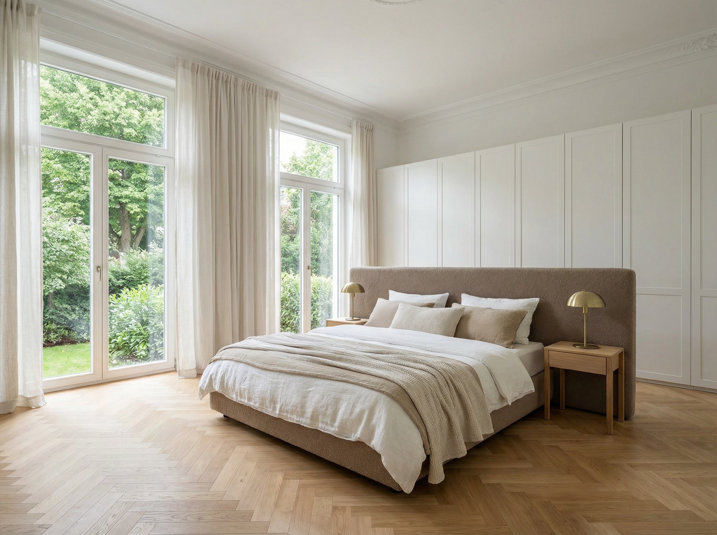 Bedroom in a high-quality furnished apartment